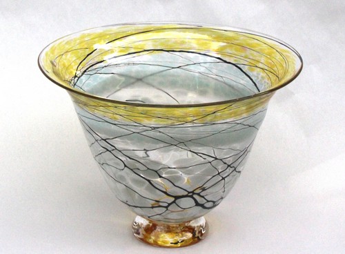 Click to view detail for DB-877 Glass Bowl-Grey Lightning $275